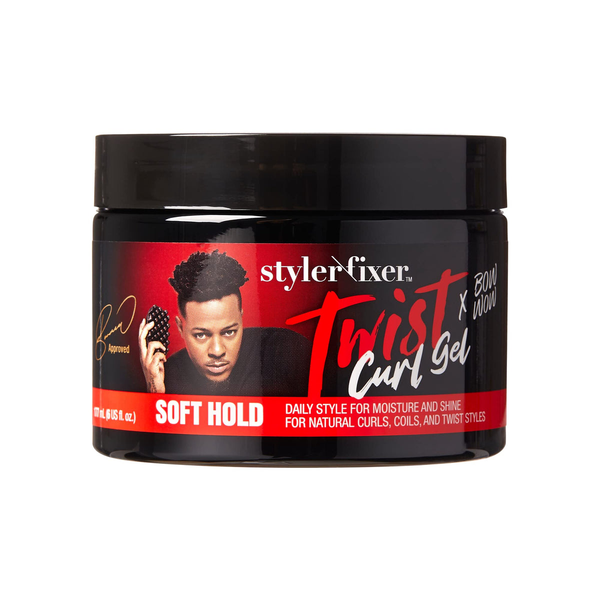RED by Kiss X Bow Wow Styler Fixer Twist Curl Gel, Soft Hold for Afro Hair, Moisturizing with Coconut Scent, Ideal for 360 Waves & Twists, Nourished Beauty & Personal Care Red by Kiss