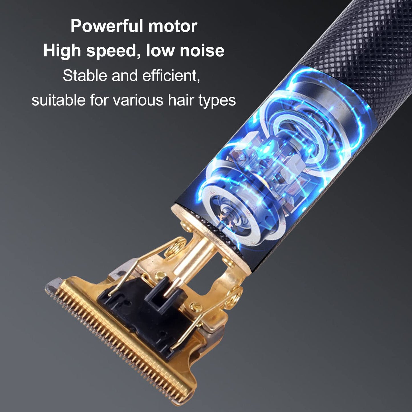 Ymiko Hair Trimmer, Electric Barber Clippers Rechargeable Electric Comfortable Grip Lasting 600mAh Hair Clipper for Salon Beauty and Personal Care Ymiko