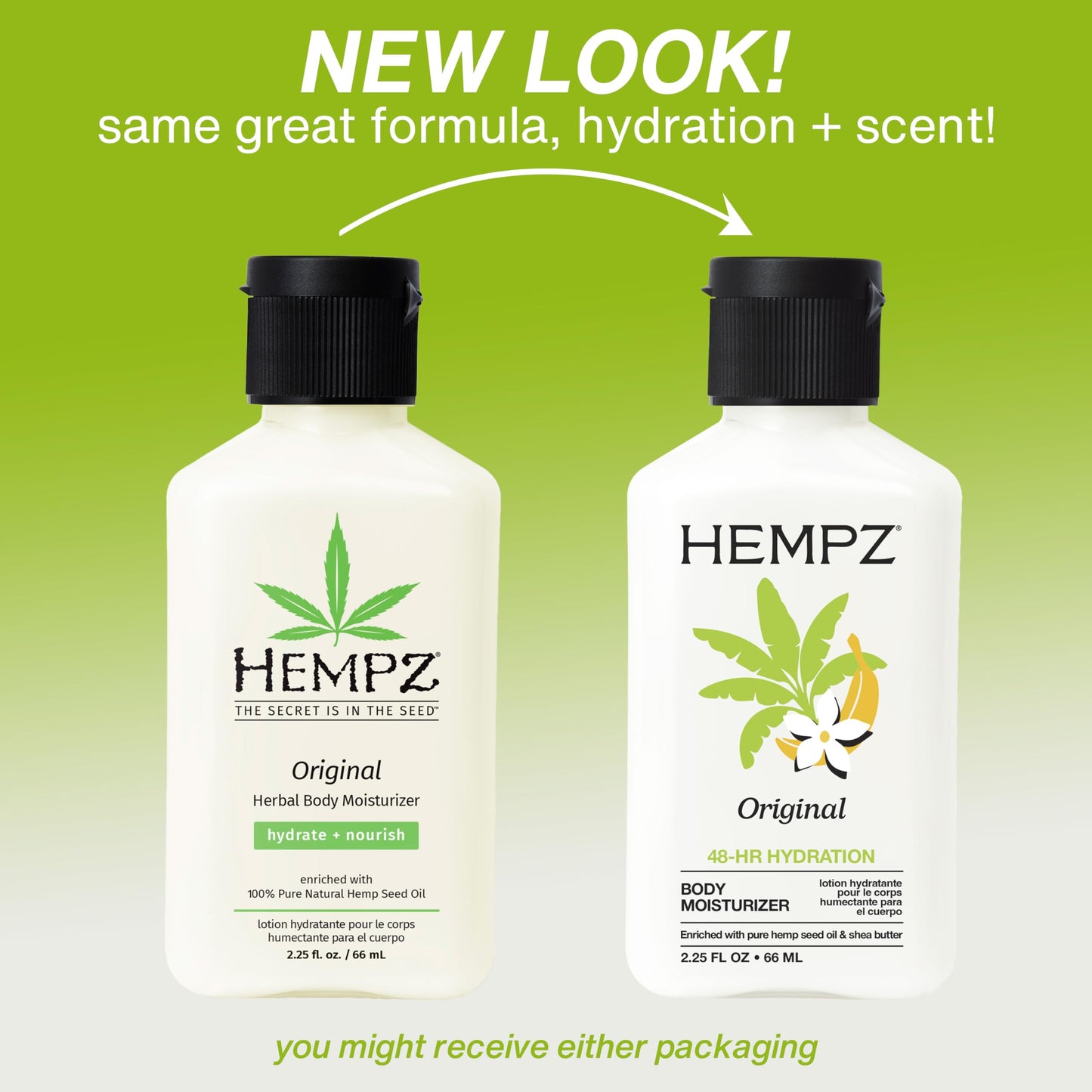 HEMPZ Mini Original Body Lotion, Floral & Banana Scent, Daily Moisturizing Cream, Shea Butter Hand and Body Moisturizer, Skin Care Products, Hydrating Beauty & Personal Care Hempz
