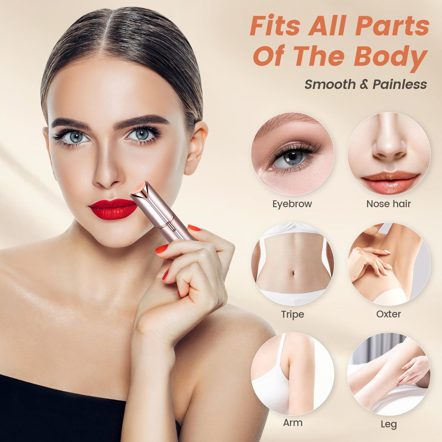 Facial Hair Remover for Women- as Seen on TV Painless Face Shaver -Mini Hair Remover, Electric Razor Shaver Portable Bikini Epilator for Lips, Chin Beauty and Personal Care claities