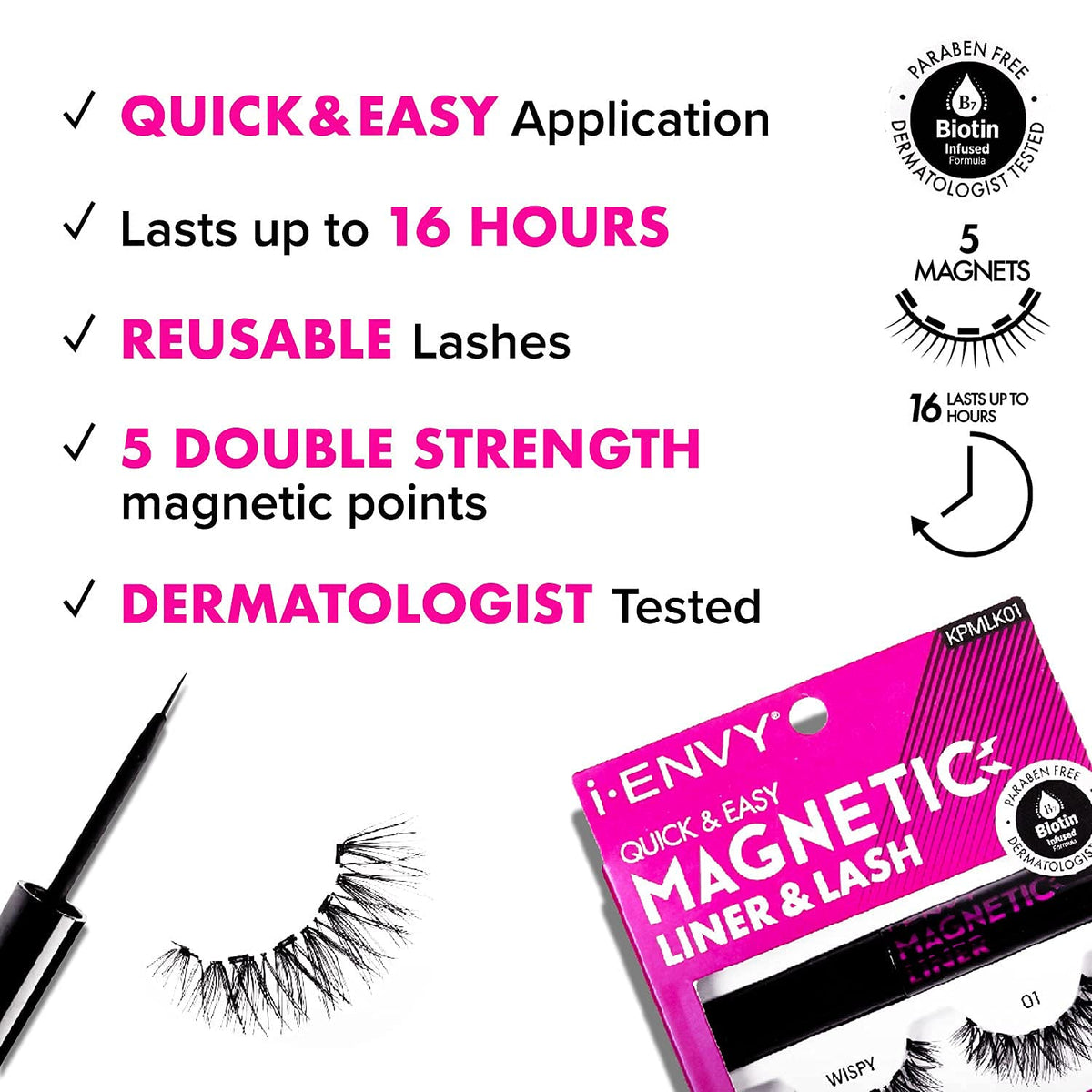 KISS i Envy Magnetic Lashes Double Strength Reusable Lashes Easy To Apply, Everyday Wearable False Eyelashes Faux Mink #3 Beauty & Personal Care i•ENVY