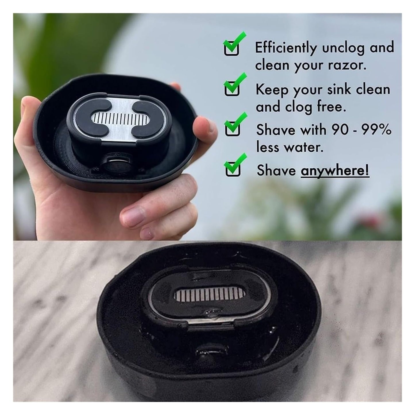 Razor Rinser Cleaner - Blade Cleaning Stand for Most Men's Head Razors, No Electricity Required(Transparent) Beauty and Personal Care RYBVWNLB