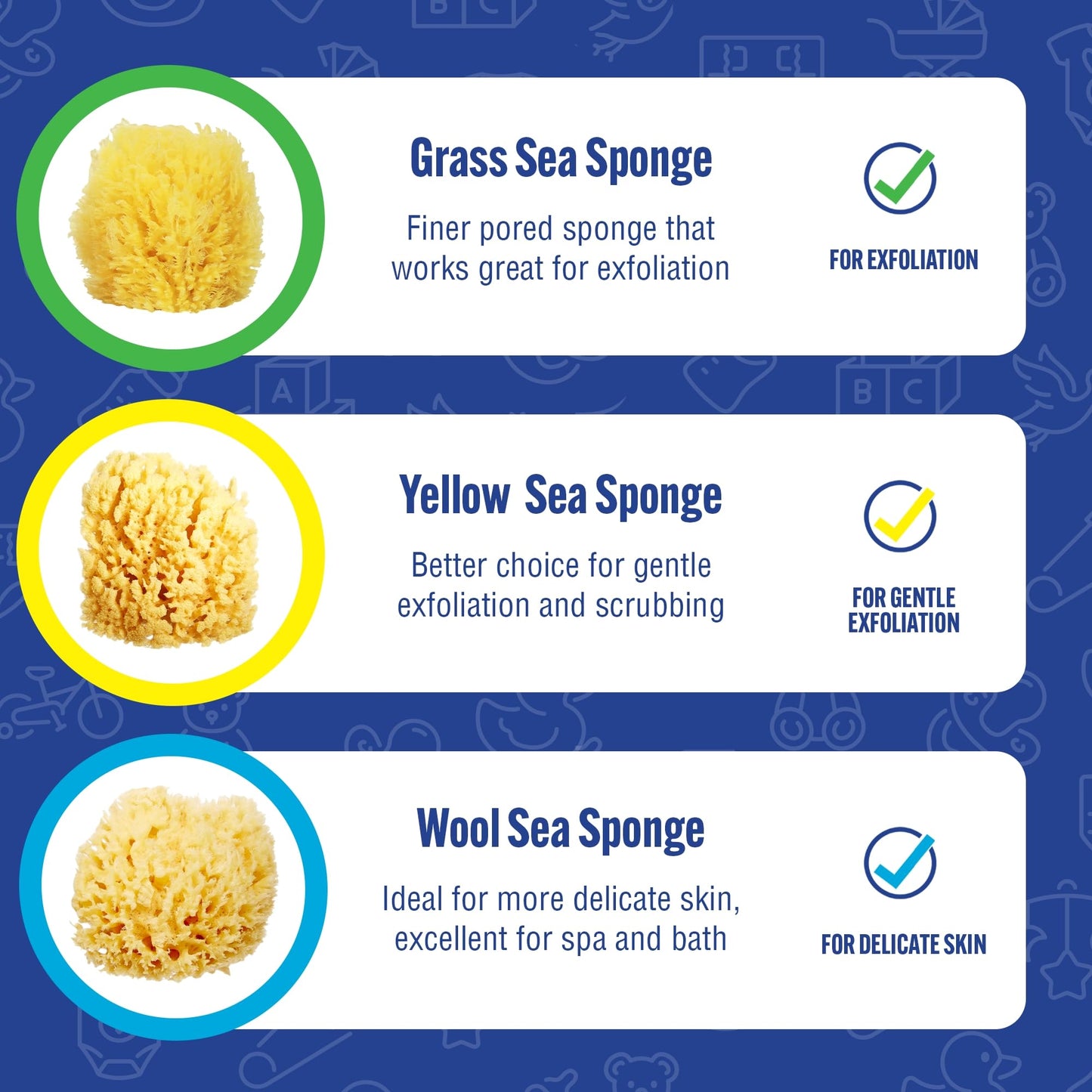 Baby Buddy Natural Baby Bath Sponge 4in Soft Grass Sea Sponge, Soft on Baby's Tender Skin, Biodegradable, Hypoallergenic, Absorbent Natural Sea Beauty and Personal Care Baby Buddy