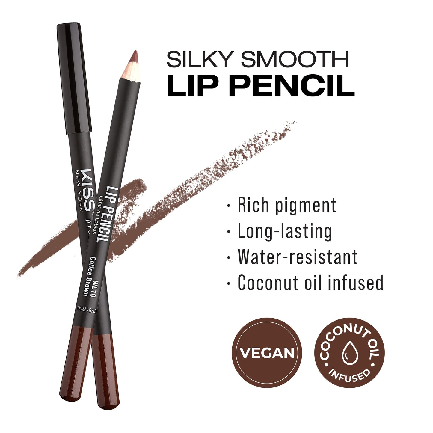 Kiss New York Professional Slim Long-Wear Lip Liner Pencil, Matte Finish Beauty & Personal Care Kiss