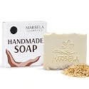 Marbela Cosmetics Natural Oats Handmade Soap Bar - Made in USA, Vegan Friendly, Palm Oil Free, Natural Bar Soap - Gentle Face & Body Soap for Daily Beauty & Personal Care Marbela