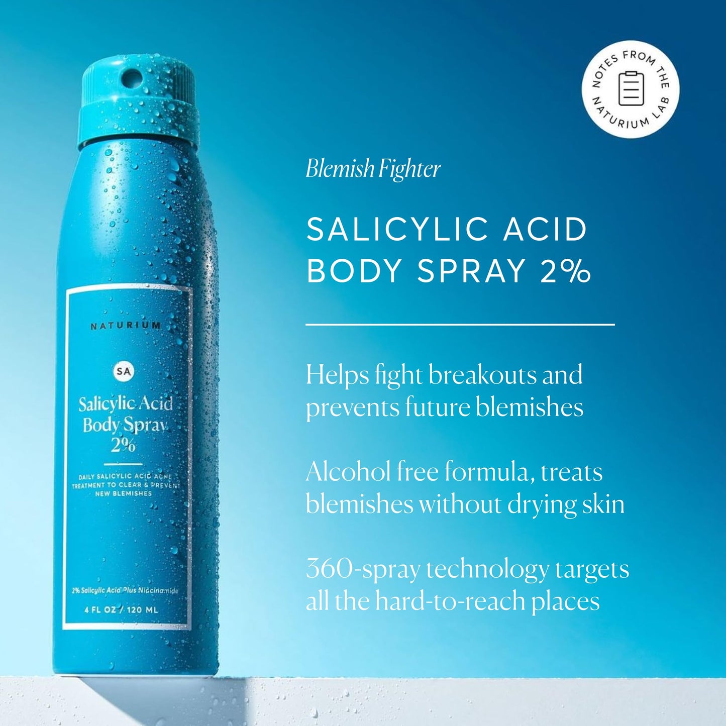 Naturium Salicylic Acid Body Spray 2%, Blemish-Fighting & Pore Treatment, with Niacinamide Plus Encapsulated Salicylic Acid, 4 oz Beauty & Personal Care Naturium