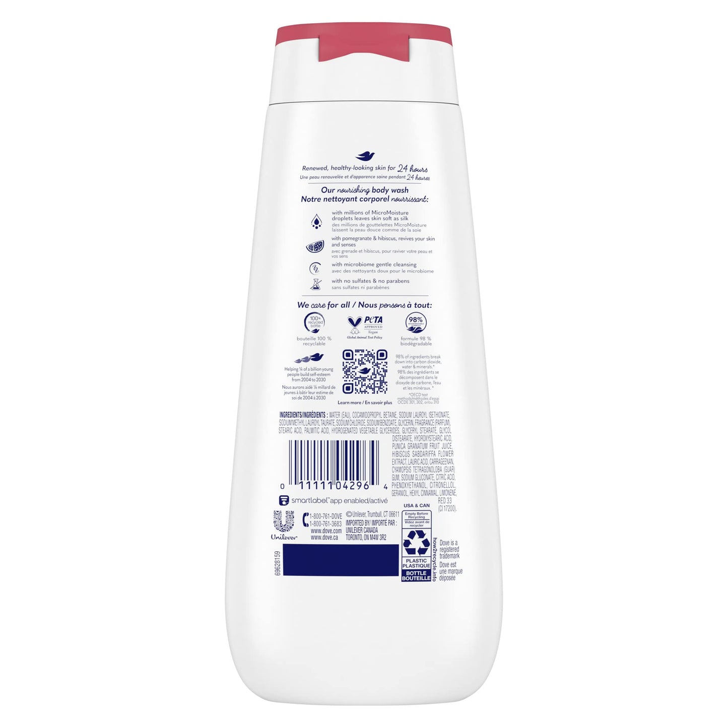 Dove Rejuvenating Body Wash for renewed, healthy-looking skin Pomegranate & Hibiscus gentle body cleanser nourishes and revives skin 325 ml Beauty & Personal Care Dove