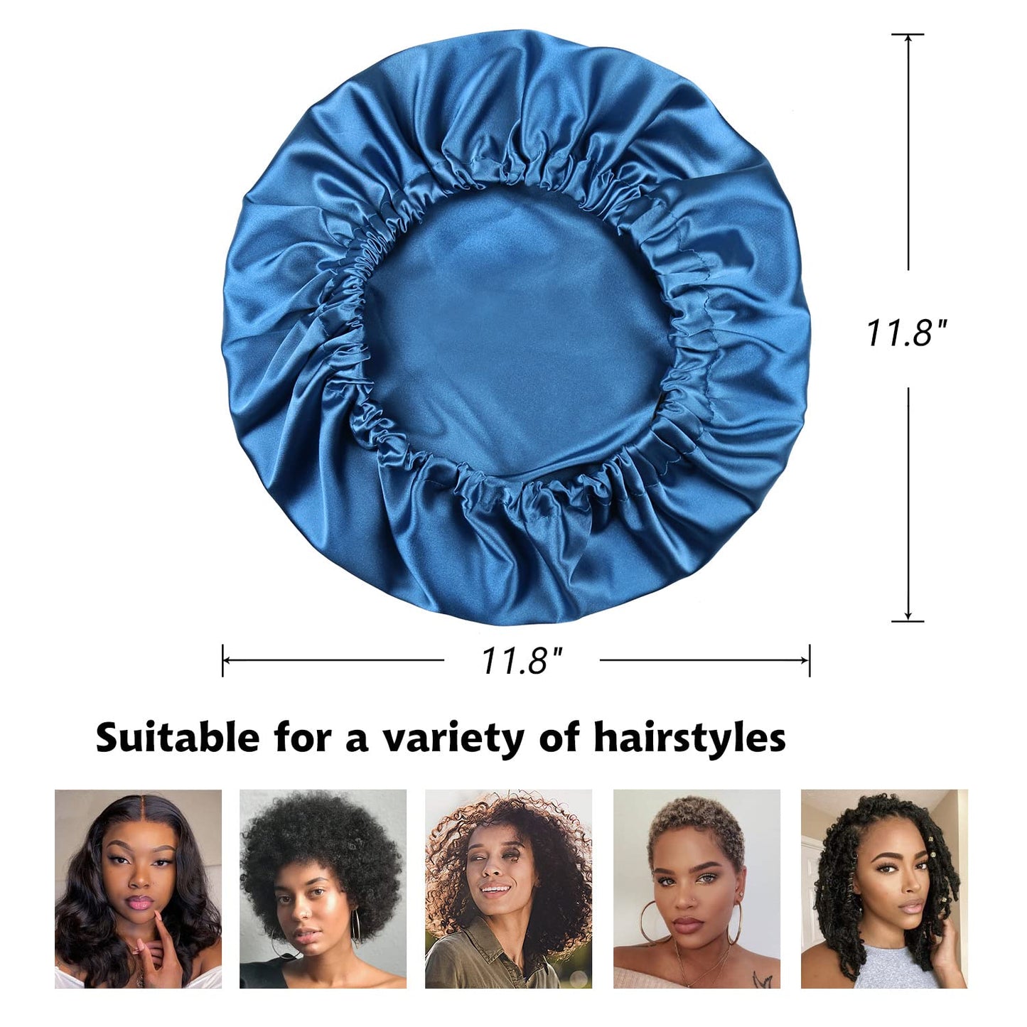 Alnorm Satin Bonnet for Women Hair Wrap for Sleeping Dark Blue Beauty and Personal Care Alnorm