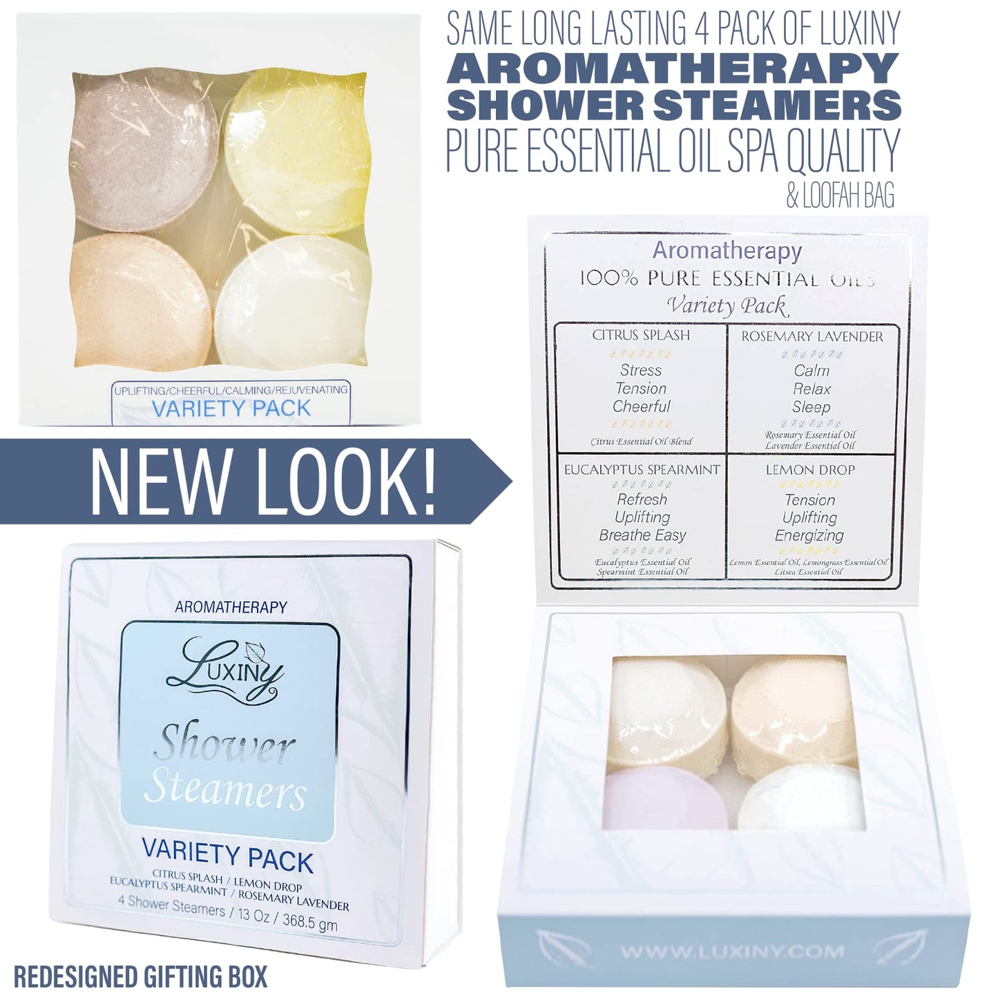 Shower Bombs Aromatherapy in Your Shower, American Made by Luxiny, Shower Steamer Tablets Melt to Release a Fragrant Vapor for Natural Stress Relief… Beauty & Personal Care Luxiny