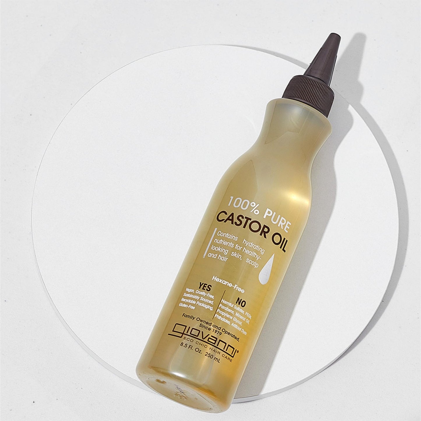 GIOVANNI Smoothing Castor Oil - 100% Pure, All Hair Types, Naturally Nourish Skin, Moisturize Hair & Scalp, Reduces Frizz & Helps Rebond Split Ends Beauty & Personal Care GIOVANNI