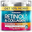 Retinol Cream for Face with Hyaluronic Acid, Day-Night Anti-Aging Moisturizer for Women, Men, Collagen Cream for Face Reduces Wrinkles, Dryness, 1.85 Beauty & Personal Care MOONRIN COSMETICS