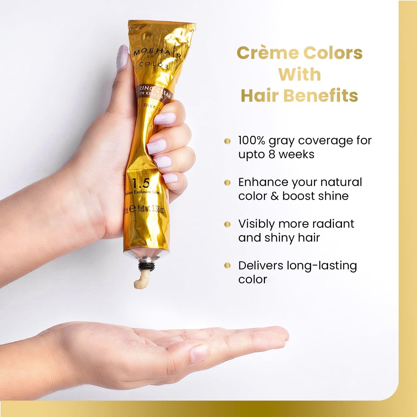 MOEHAIR 6NN Permanent Hair Color (Dark Blonde Intense) | Hair Color for 100% Gray Coverage | Infused with Keratin | Adds Shines & Smoothens Hair | Beauty & Personal Care MOEHAIR