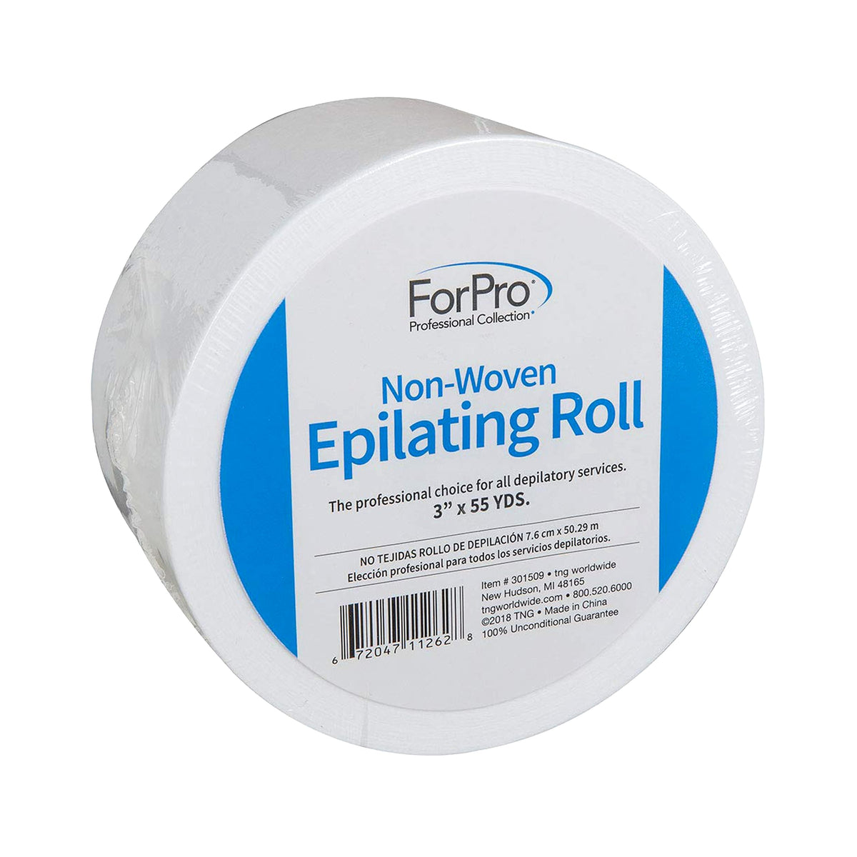 ForPro Non-Woven Epilating Roll for Body and Facial Hair Removal, Tear-Resistant, Lint-Free, 3” x 55 Yards, White Beauty and Personal Care ForPro Professional Collection