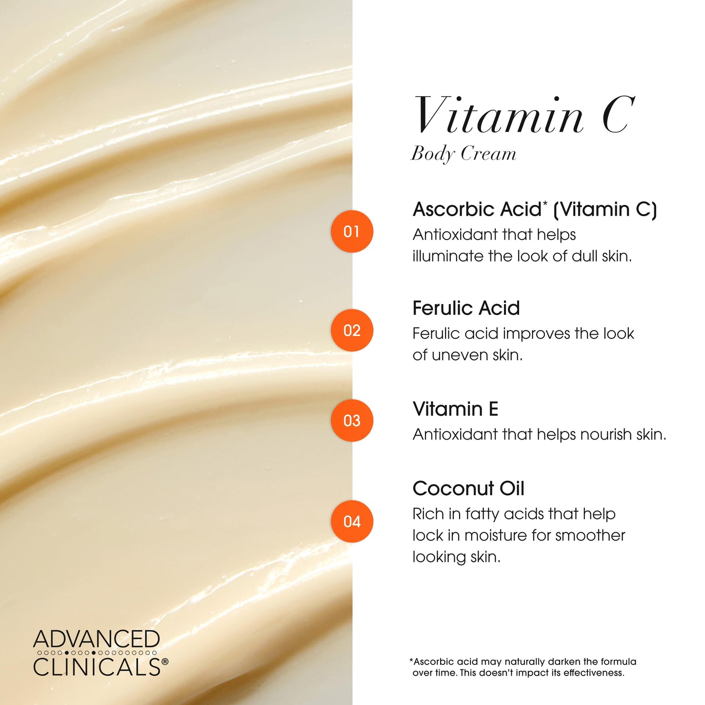 Advanced Clinicals Vitamin C Brightening Cream + Manuka Honey Body Lotion & Face Moisturizer 2pc Skincare Set For Women & Men | Body Butter Creams Beauty & Personal Care Advanced Clinicals