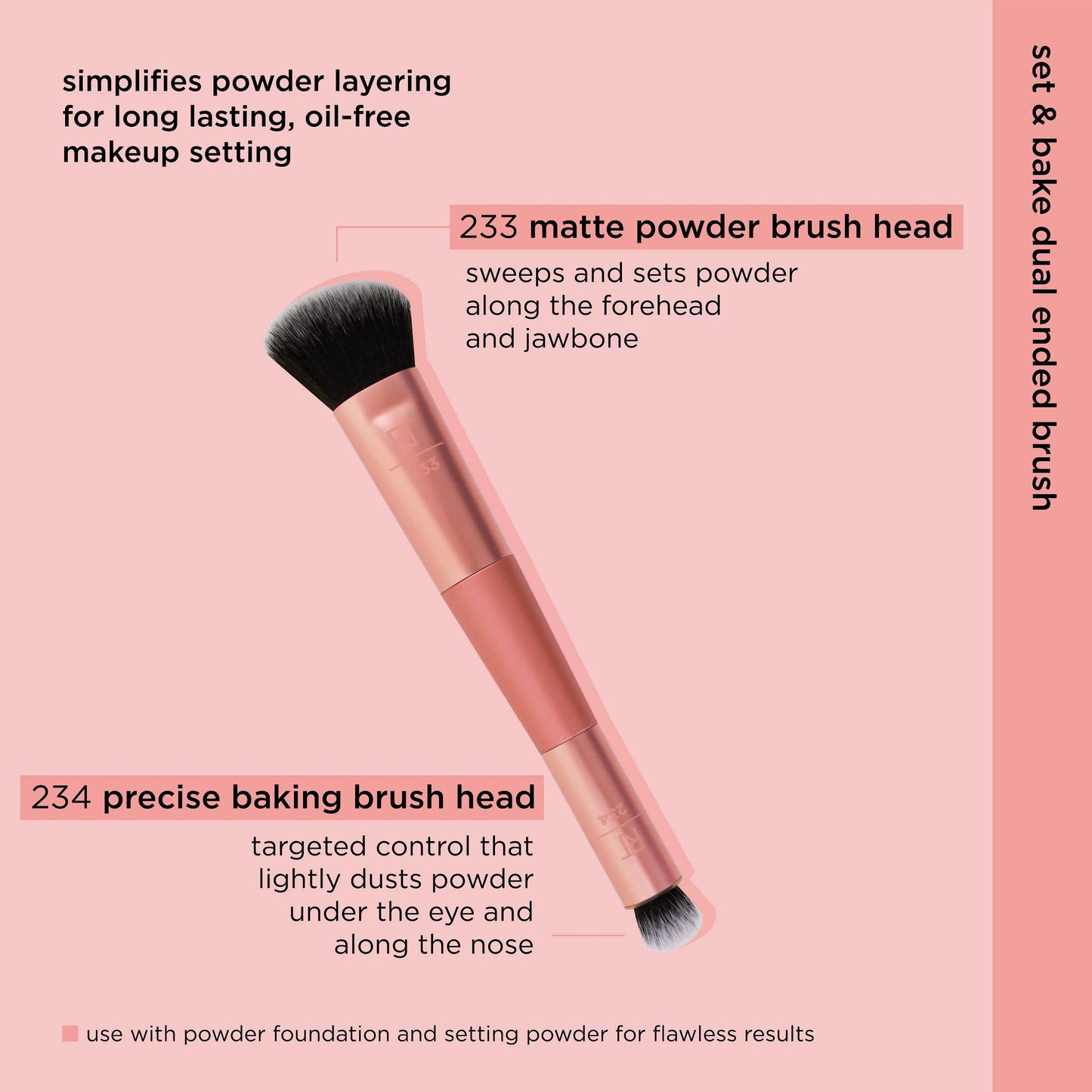 Real Techniques Cover & Conceal Dual Ended 2-in-1 Makeup Brush, For Flawless Foundation Coverage, Smooths and Conceals, Covers Blemishes Beauty & Personal Care Real Techniques