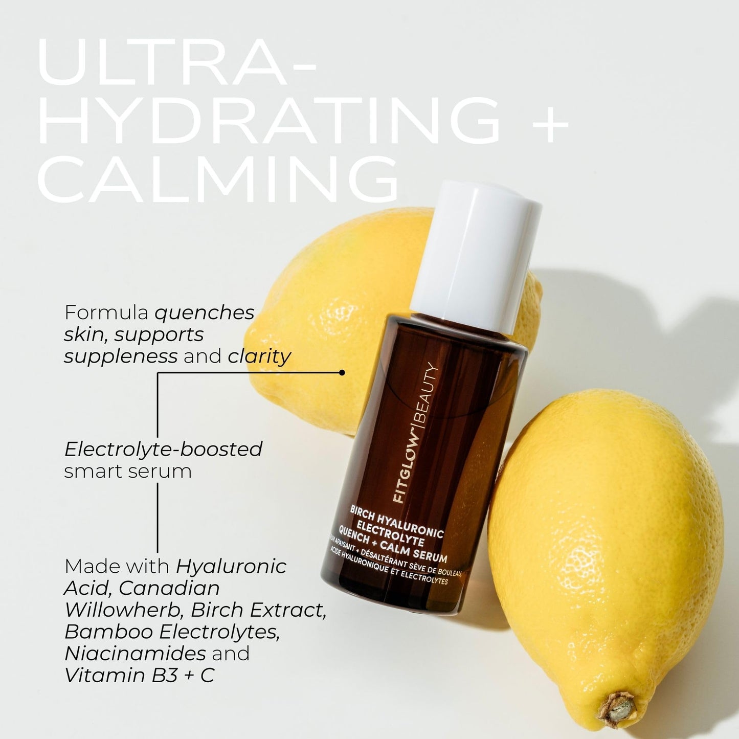 Fitglow Beauty Birch Hyaluronic Electrolyte Quench + Calm Serum | Vegan Hydrating Face Serum for Dry, Sensitive & Red Skin | Plumps, Soothes Beauty & Personal Care FITGLOW