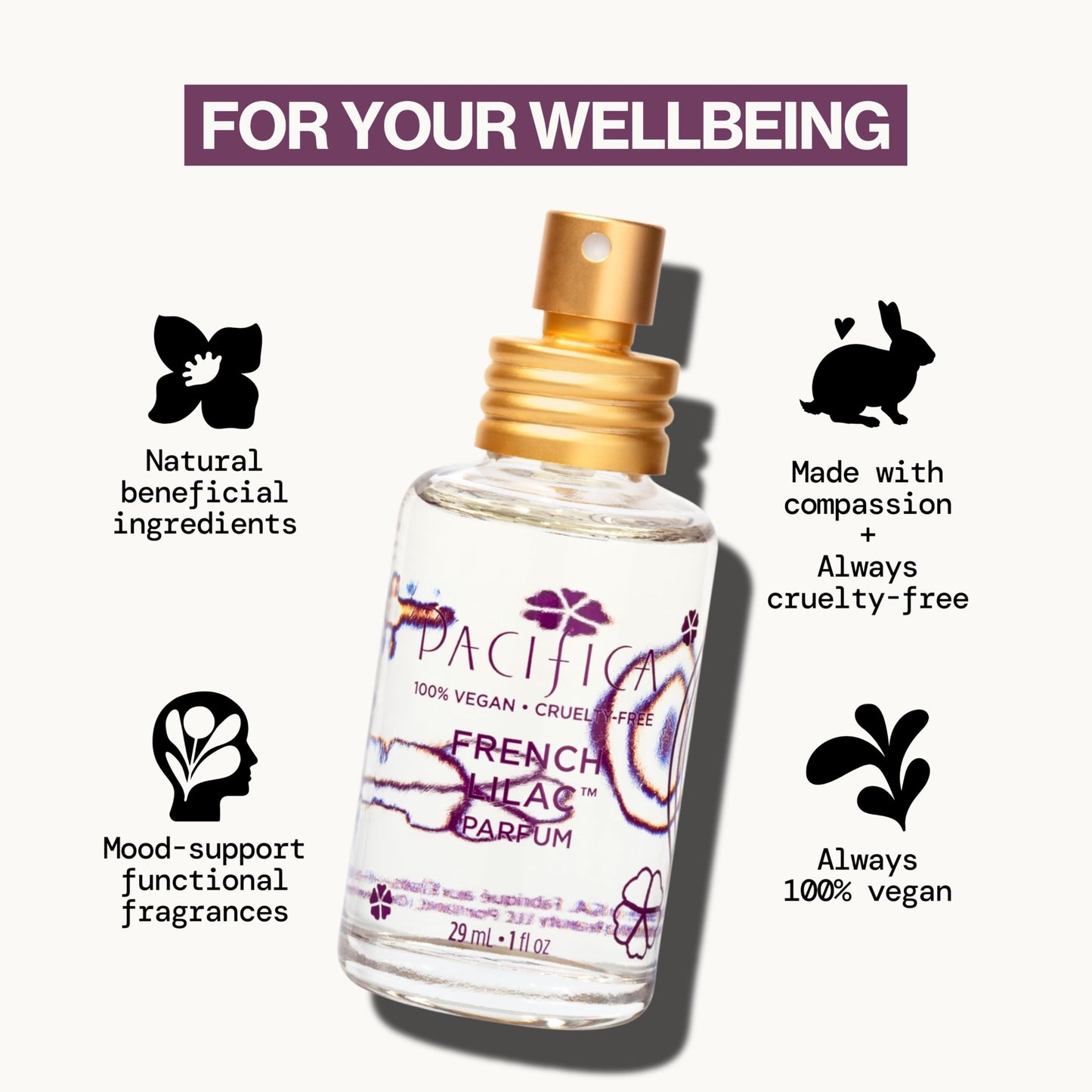 Pacifica French Lilac Spray Perfume - Clean Vegan Floral Fragrance for Women, Fresh-Cut Lilac & Powdery Magnolia Notes, Long-Lasting Romantic Spring Beauty & Personal Care Pacifica