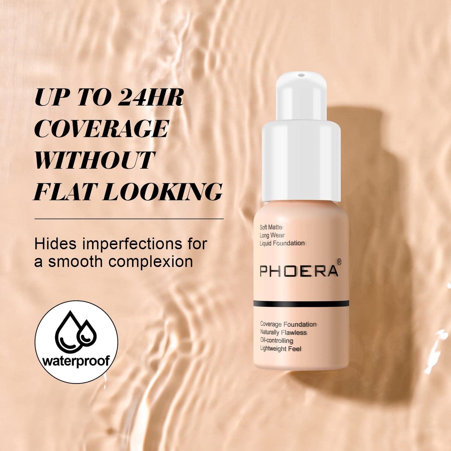 BestLand 2Pack PHOERA Foundation Full Coverage Liquid Foundation Cream - Long-lasting Lightweight Concealer - Oil-Free Formula - Natural Shade Beauty & Personal Care Hilareco