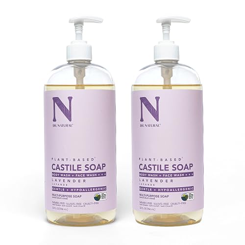 Dr. Natural Castile Liquid Soap, Lavender, 2 pc - Sulfate-Free, Paraben-Free, Cruelty-Free Multi-Purpose Soap with Shea Butter, Coconut Oil, Olive Oil Beauty & Personal Care Dr. Natural