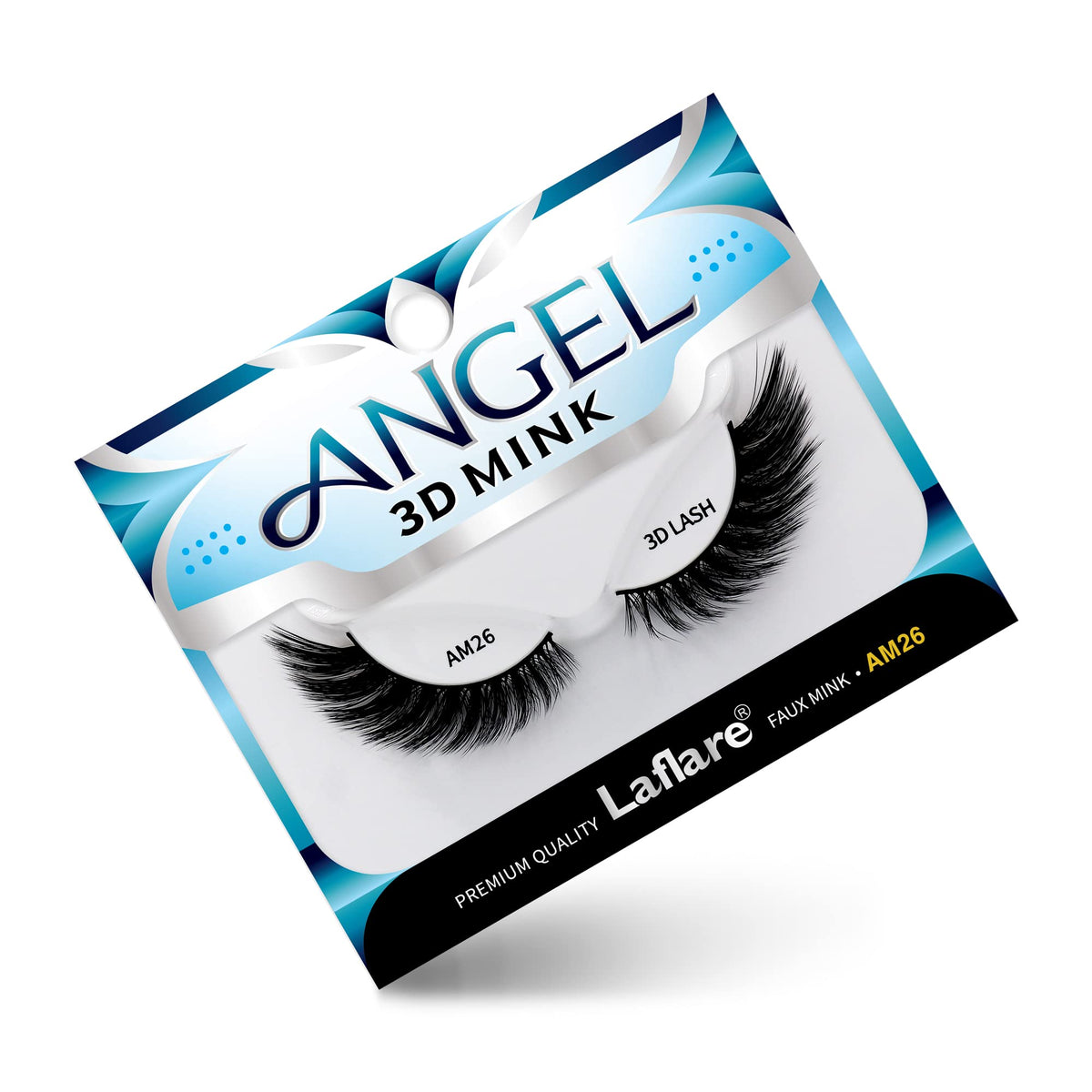 Laflare 3D MINK ANGEL Eyelashes, Soft, Feather-Light, Double-Layer, Voluminous, Glamorous, Fluffy, Striking Look, Reusable Premium Quality False Mink
