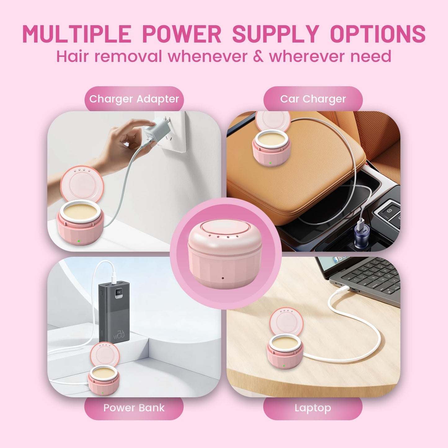 Mini Nose Hair Waxing Kit for Women & Men, Portable USB-C Nose Wax Kit with 50g Beads and 10 Sticks, Multi-functional Wax Melt Warmer with Silicone Beauty and Personal Care Wokyo