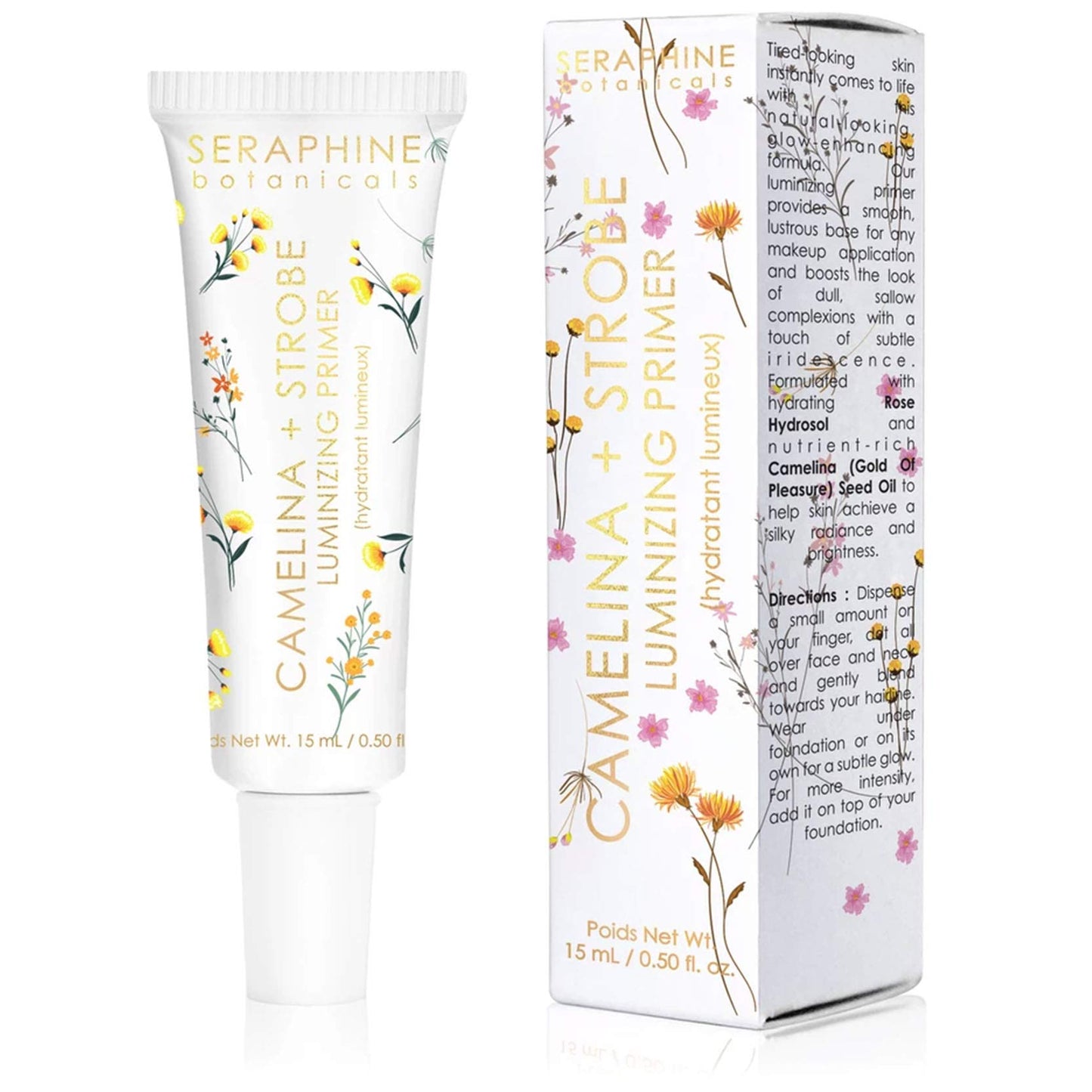 Seraphine Botanicals Camelina + Strobe - Luminizing Primer Glow-Enhancing Formula 15 ml/ 0.50 oz Beauty & Personal Care Seraphine Botanicals