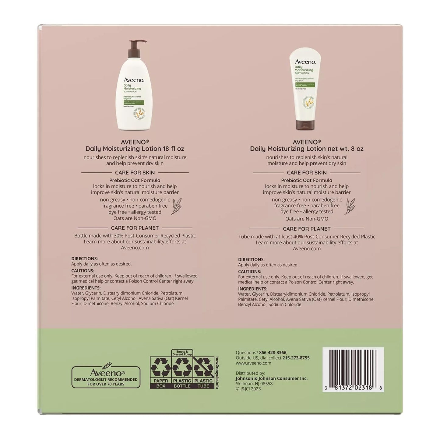 Aveeno Daily Moisturizing Body Lotion (18 fl. oz., 2 pk. + 8 oz. Tube) Beauty & Personal Care Aveeno
