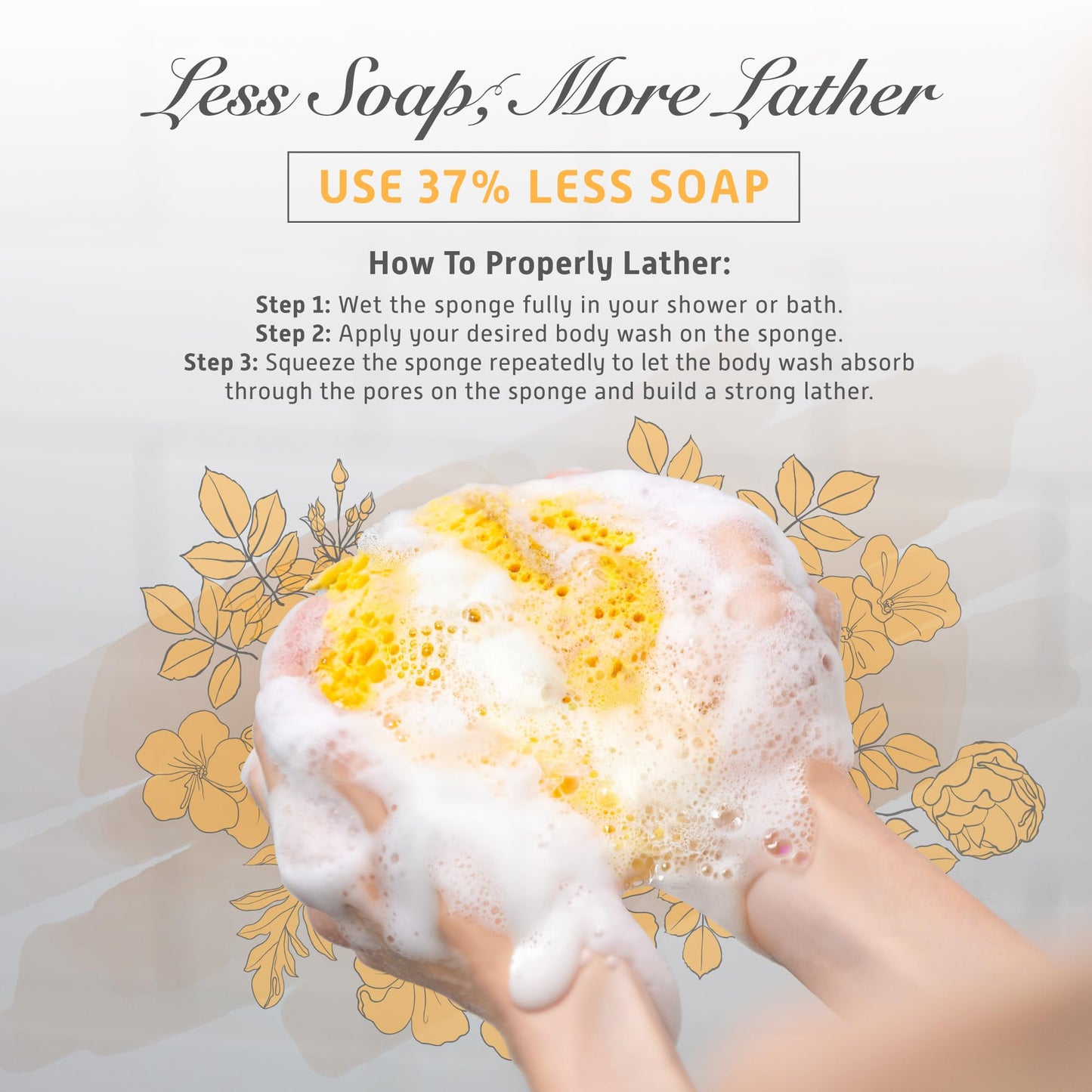 Spongentle Loofah Sponge for Shower and Bathing, Bath Sponge with Dual Texture, Shower Pouf for Gentle and Deep Exfoliation, Large Size Body Scrubber Beauty & Personal Care Sunlite Sports