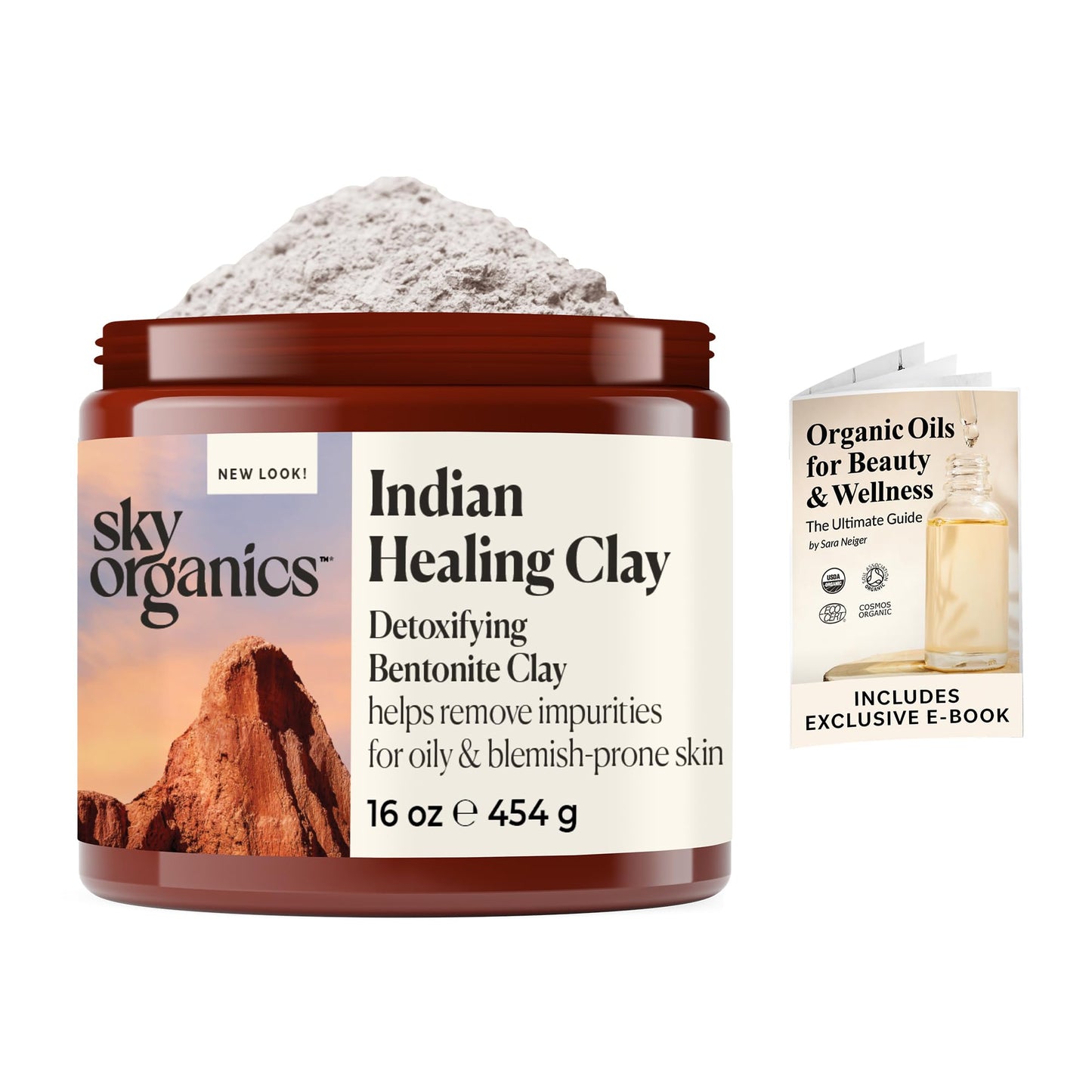 Sky Organics - Indian Healing Clay, 16 oz - Detoxifying Bentonite Clay Powder - Exfoliating Face Mask - Pore Cleaner - Combination & Oily Skin Beauty & Personal Care Sky Organics
