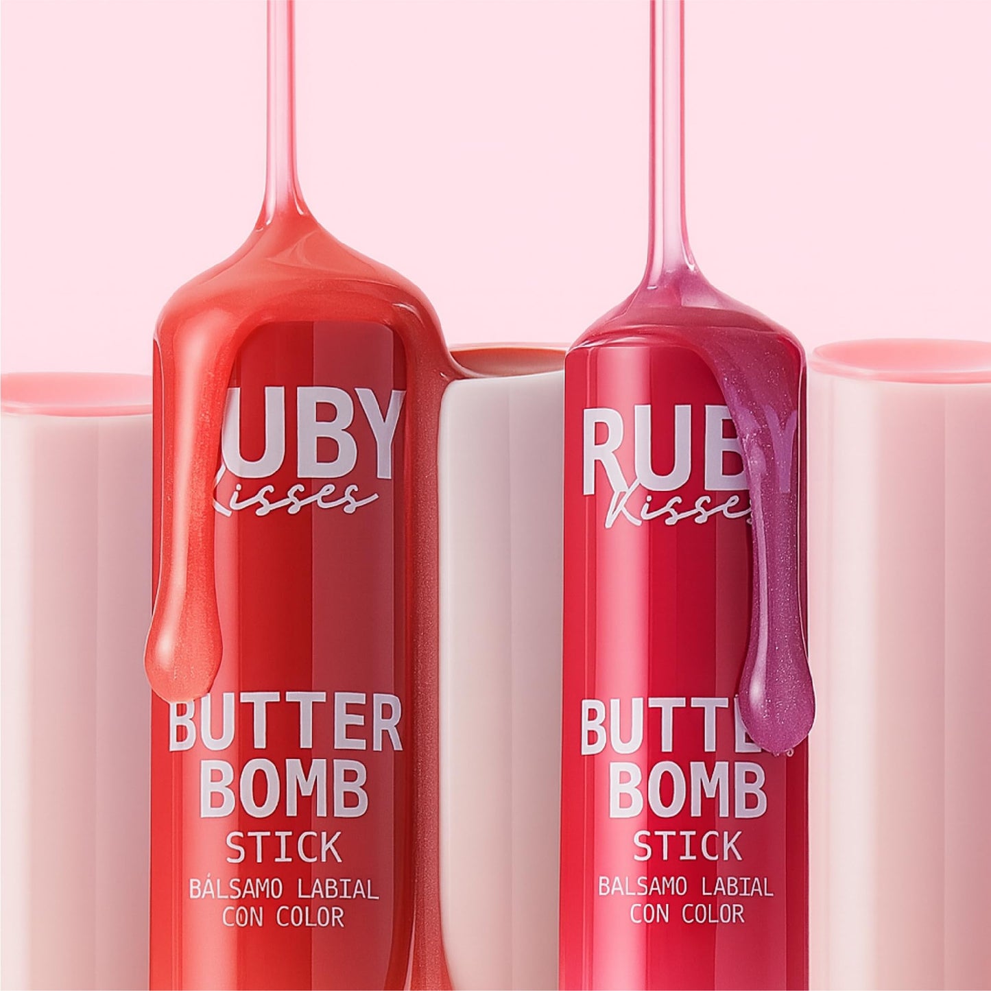 Ruby Kisses Butter Bomb Lip Balm, High Shine Tinted Lip Gloss, Ultra Hydrating Melting Lipstick With Shea Butter for Plumped Look, Lightweight Beauty and Personal Care Ruby Kisses