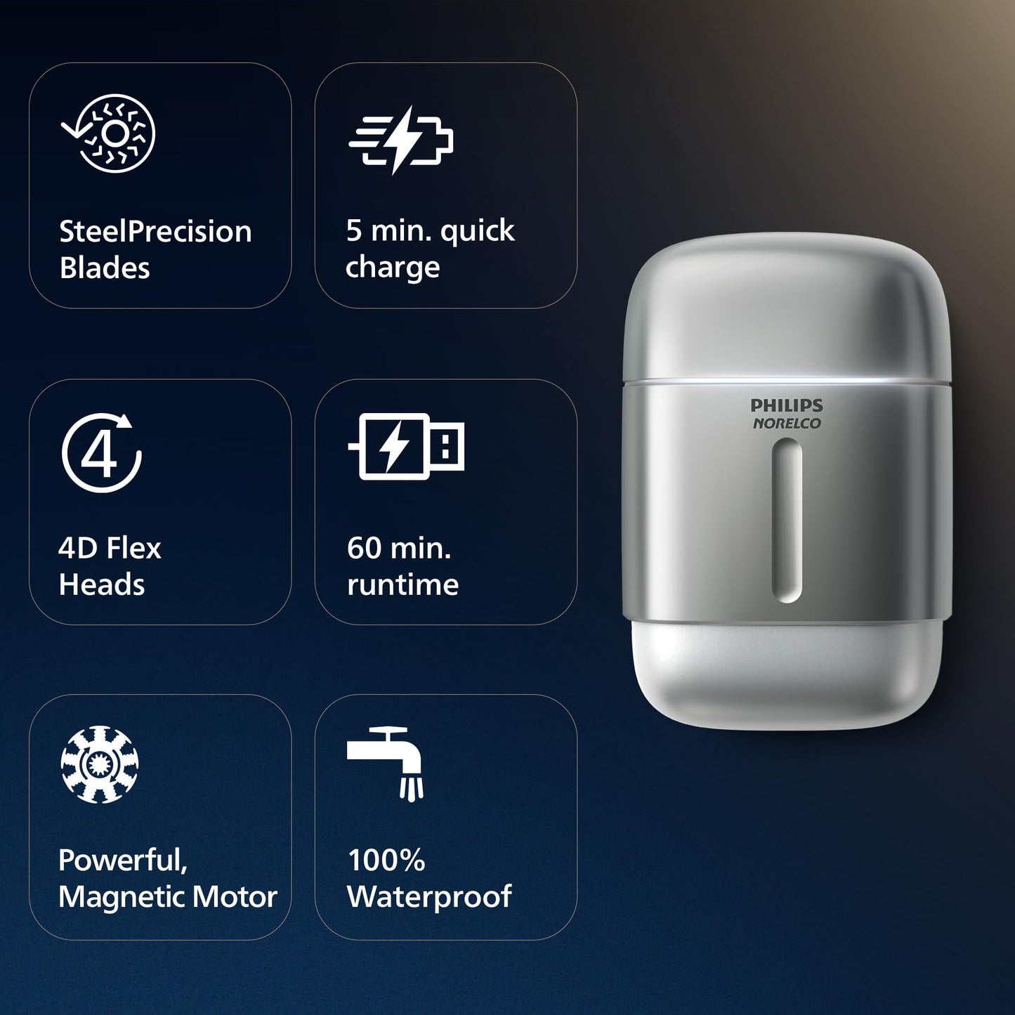 Philips Norelco Shaver 600 Series - Compact Electric Shaver, Lift & Cut System, SteelPrecision Blades, 4D Flex Heads, Wet & Dry Shave, Travel Case Beauty and Personal Care Norelco