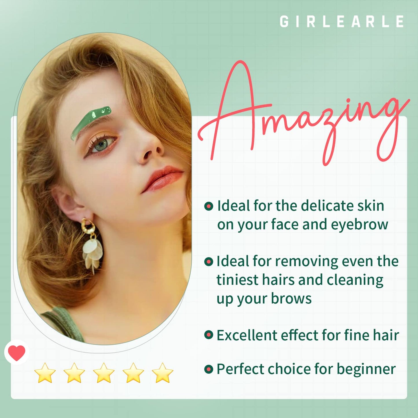 GIRLEARLE Wax Beads (1lb) for Hair Removal - Aloe Vera Formula, Perfect for Sensitive Skin, Eyebrow, Brazilian Bikini, Legs, Facial and Full Body Beauty and Personal Care GIRLEARLE
