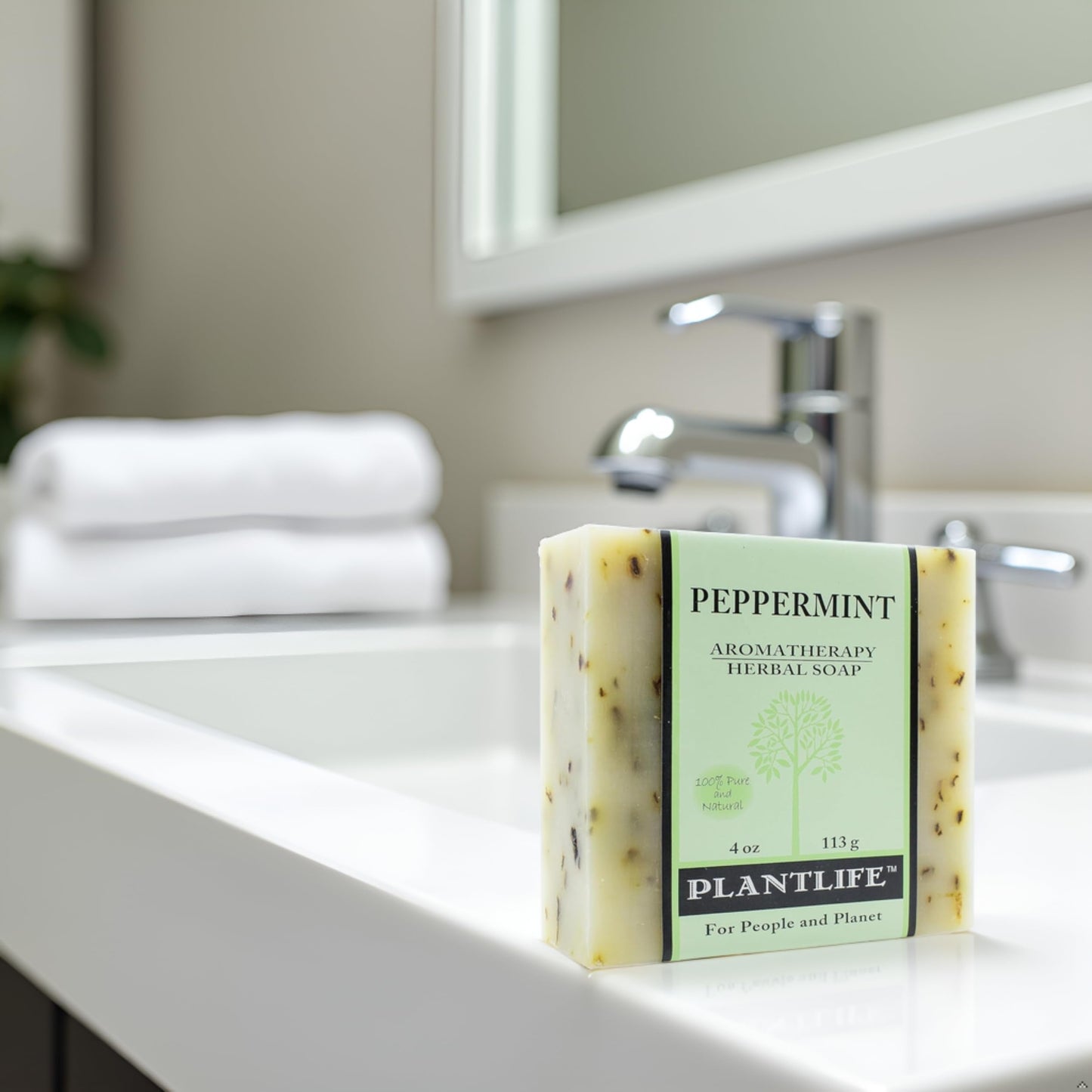 Plantlife Peppermint Bar Soap - Moisturizing and Soothing Soap for Your Skin - Hand Crafted Using Plant-Based Ingredients - Made in California 4oz Bar Beauty & Personal Care Plantlife