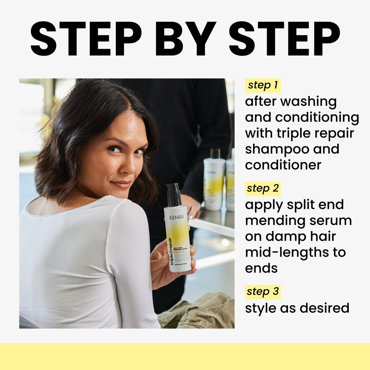 Kenra Triple Repair Split End Mending Serum | Up to 90% Split End Mending with Each Use | Targets & Repairs Weak or Broken Bonds | Split Ends |