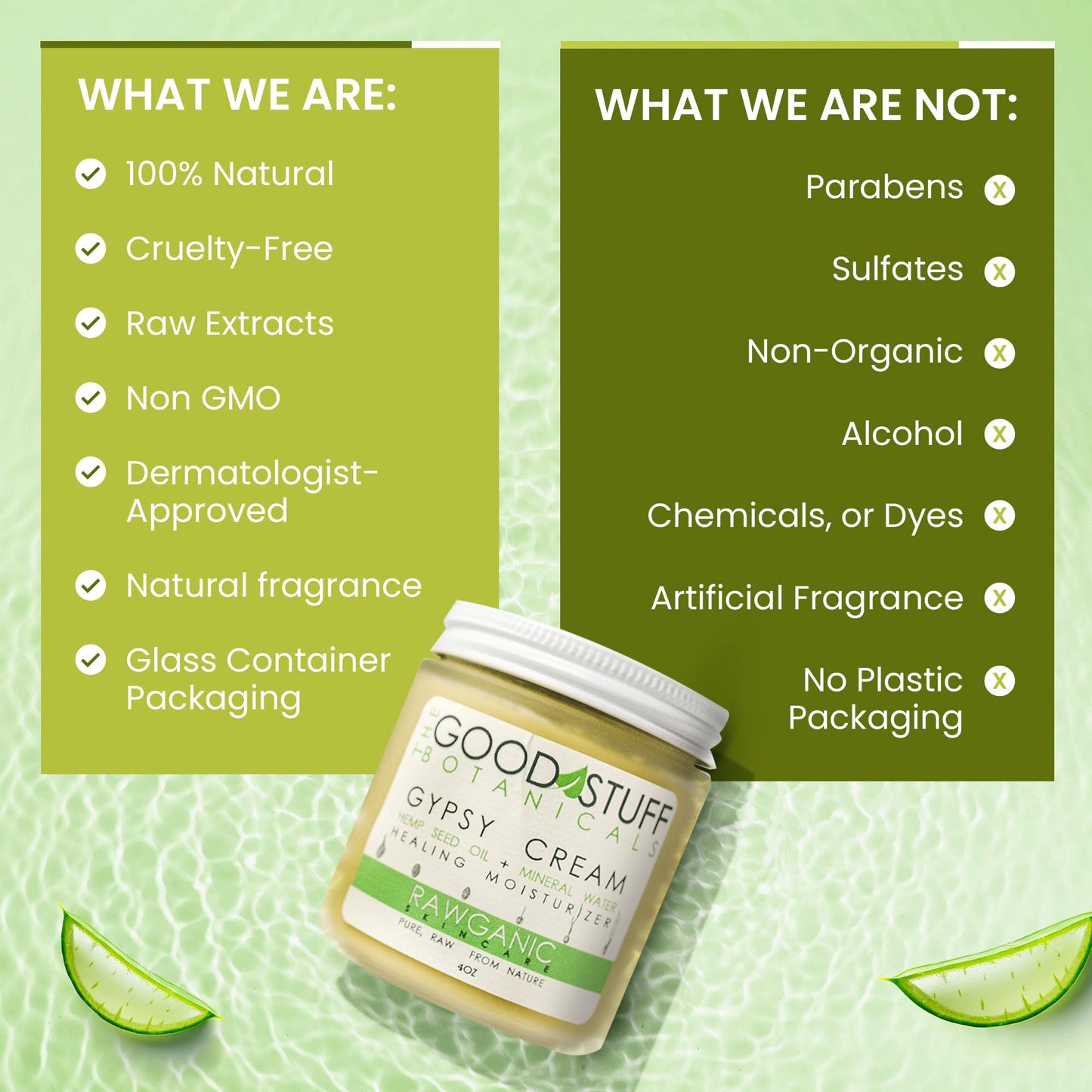 The Good Stuff Botanicals Gypsy Cream | Body and Face Moisturizer for Dry Skin | Daily Moisturizer | Fragrance Free | Organic Hemp oil and Hot Spring Beauty & Personal Care The Good Stuff Botanicals