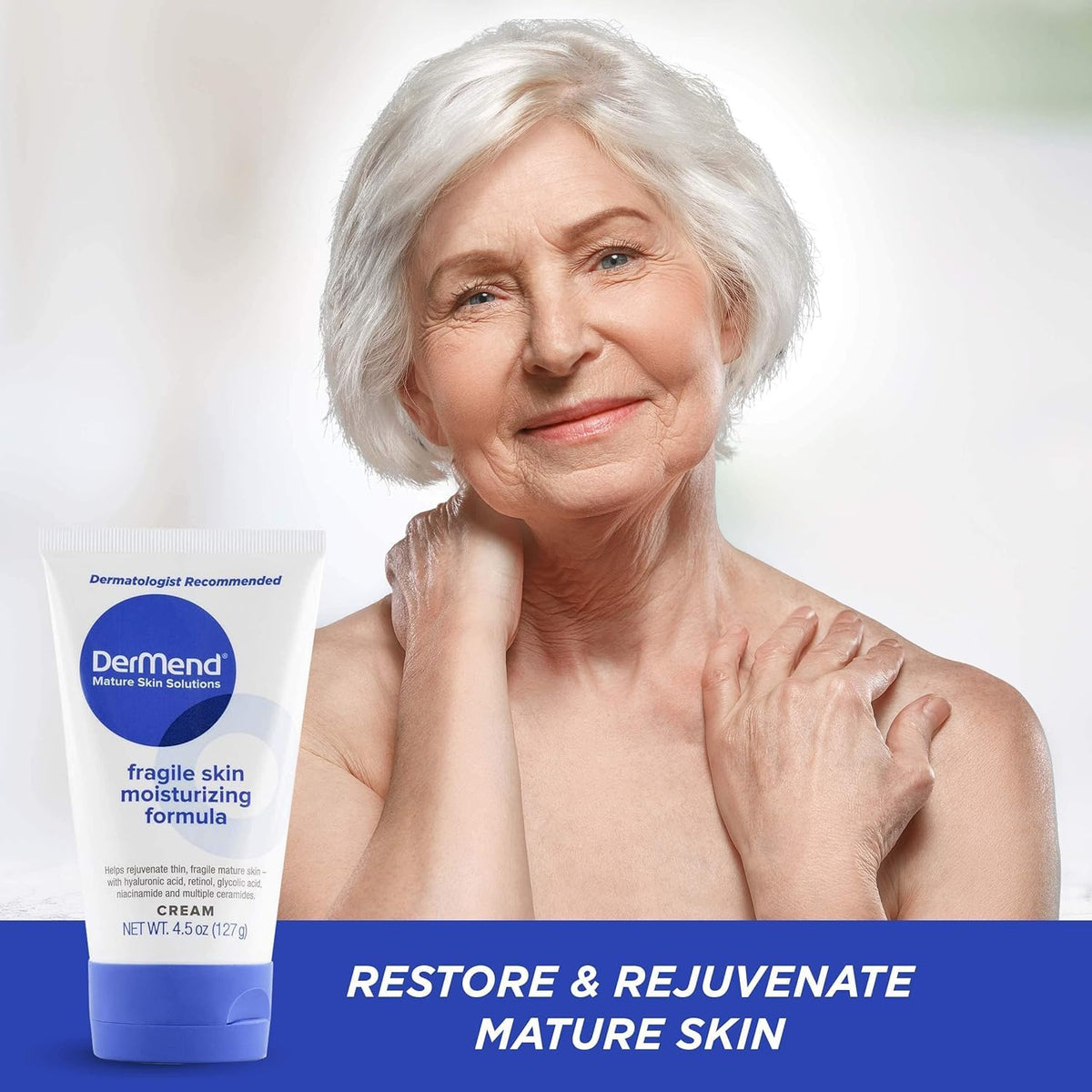 Dermend Specialized Fragile Skin Moisturizing Cream: Formula to Restore & Rejuvenate - Daily Anti Wrinkle Cream for Firming & Strengthening Thin Beauty & Personal Care Dermend