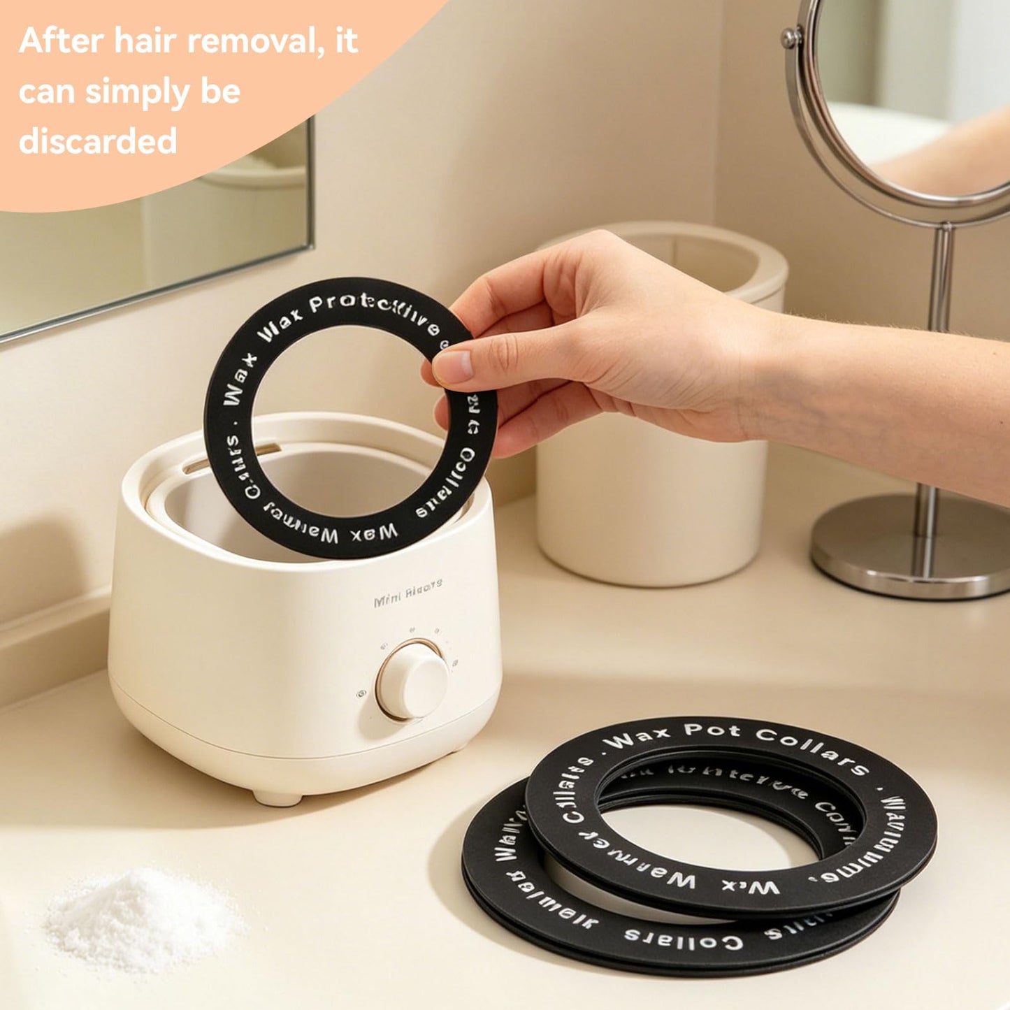 Wax Warmer Collars for Wax Pot, Universal Waxing Protection Rings Wax Pot Liner for Wax Heater Pot Warmer Waxing Machine Esthetician Professional Beauty and Personal Care Agatige