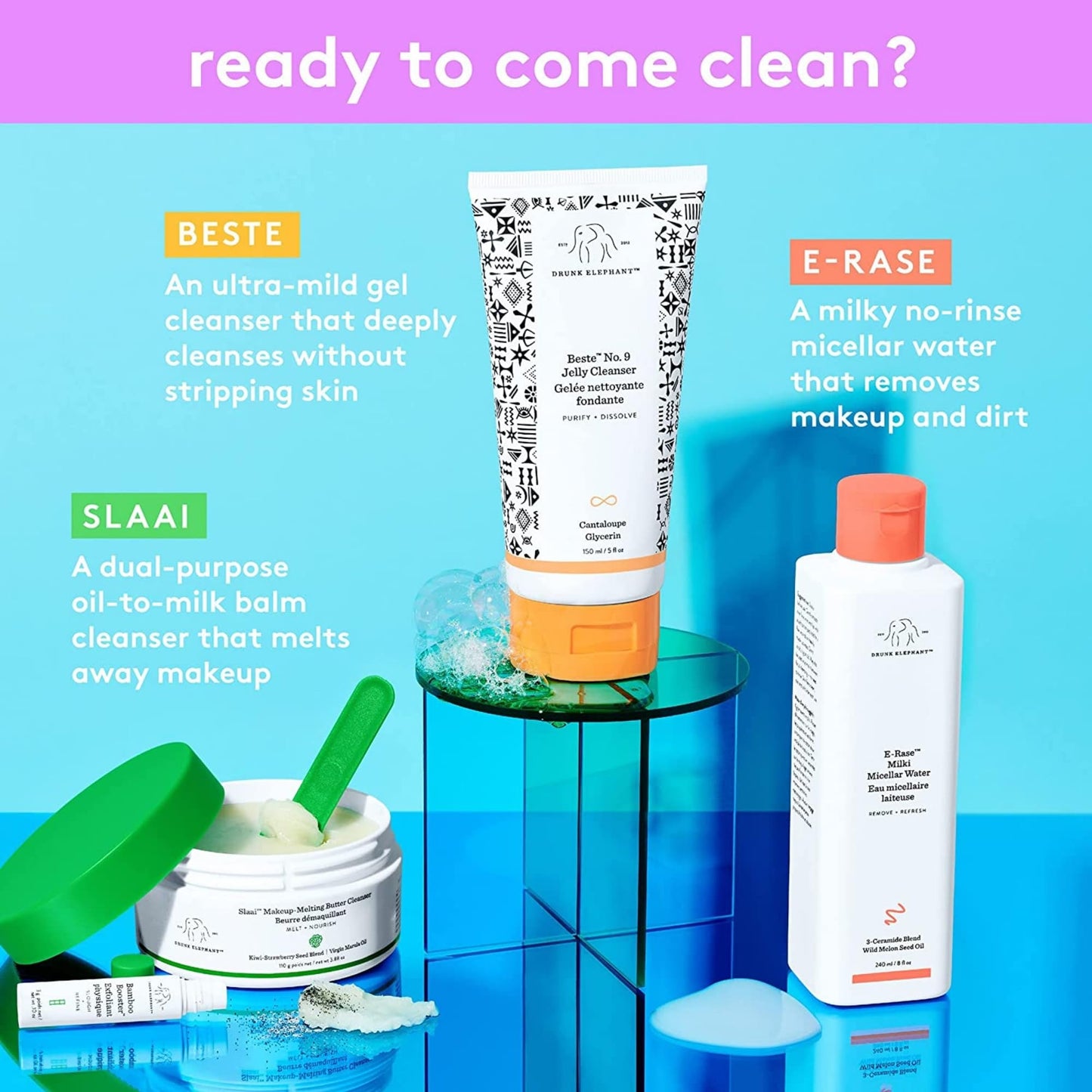 Drunk Elephant Slaai Makeup-Melting Butter Cleanser - 110 g/3.88 oz - Cleansing Balm - Clean Clinical Skincare - Cruelty-Free - Dermatologist-Tested Beauty & Personal Care Drunk Elephant