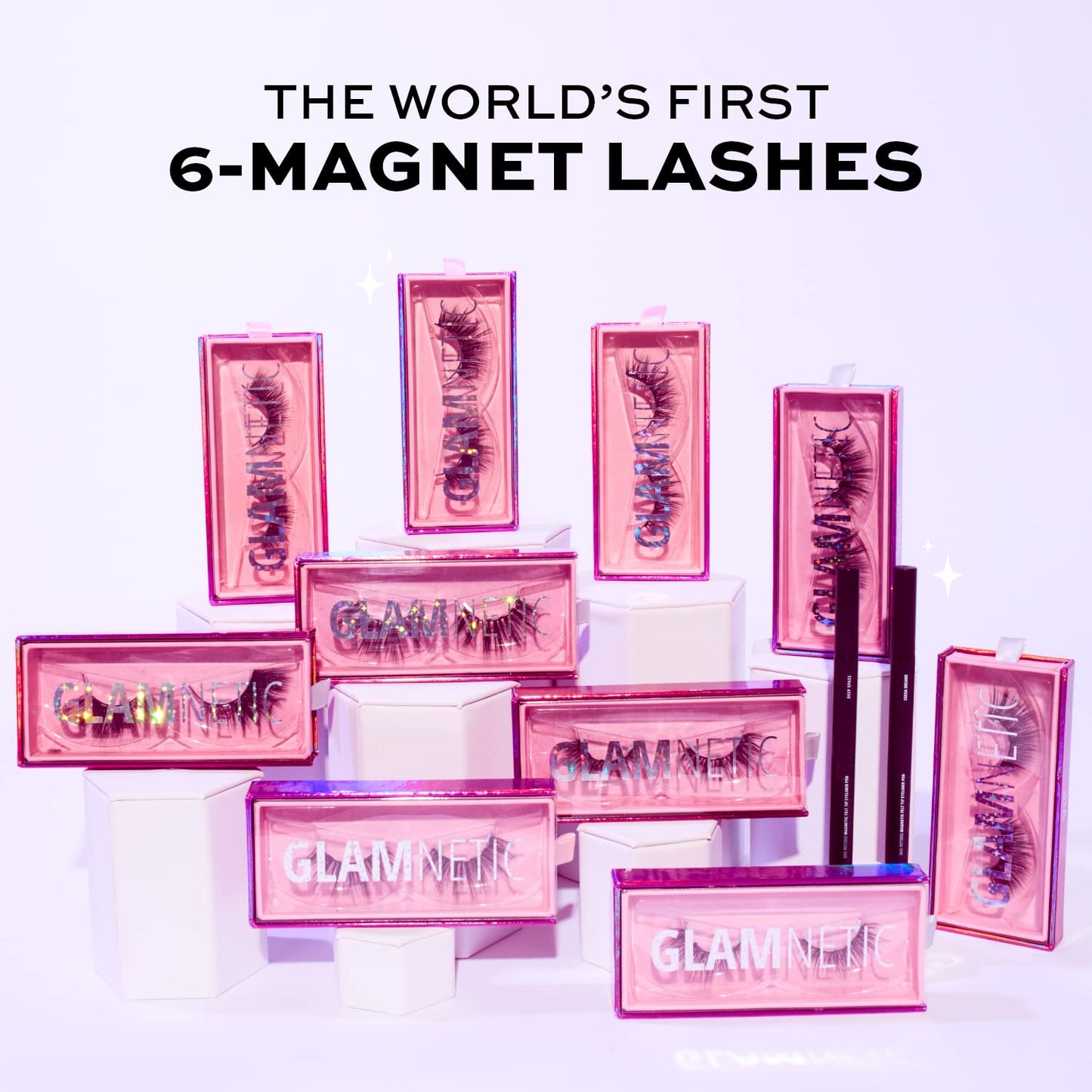 Glamnetic Magnetic Eyelashes - Vixen | Long Magnetic Lashes, 60 Wears Reusable Wispy Faux Mink Lashes, Dramatic Party Lashes - 1 Pair Beauty & Personal Care Glamnetic