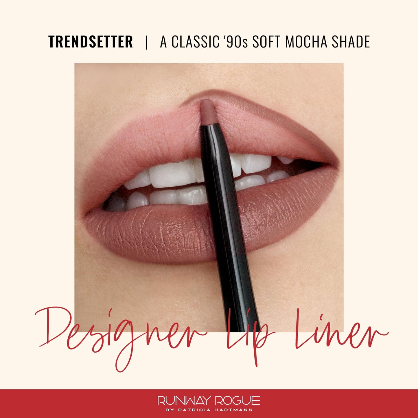 Runway Rogue Designer Liner Lip Pencil, Matte Soft Mocha Lip Liner Pencil and Lip Liner Sharpener, ‘Trendsetter’ Beauty & Personal Care Runway Rogue