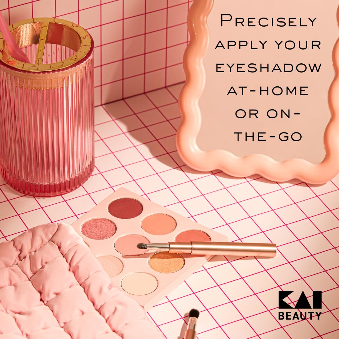 Kai Mini Maru On-the-Go Compact Eyeshadow Brush, Precision Makeup Brush with Soft Bristles, Ideal for Inner Corners and Detail, Travel Makeup Brush Beauty & Personal Care Kai Beauty