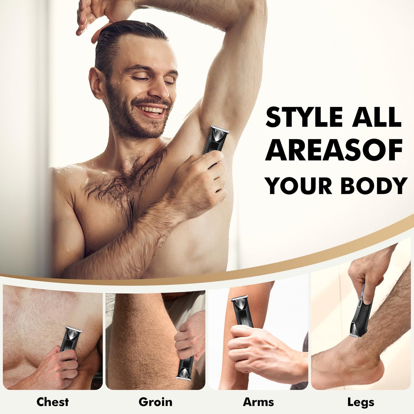 Sweker Body Hair Trimmer for Men, Manscape Ball Trimmer, 2-in-1 Body Pubic Hair Groomer and Groin Hair Shaver -Dual-Head Electric Razor for Men Beauty and Personal Care Sweker