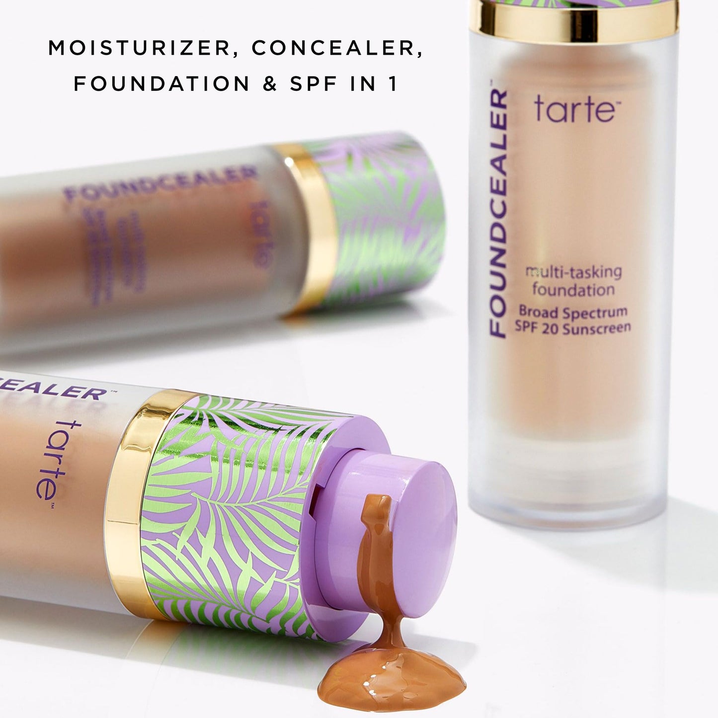 tarte babassu foundcealer dewy foundation Broad Spectrum SPF 20 Sunscreen - Foundation & Concealer in 1, Vegan Skincare Makeup, Medium Coverage Beauty & Personal Care tarte