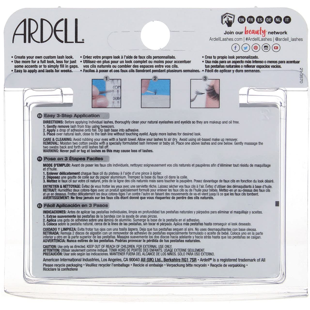 Ardell DuraLash Naturals Flare Individual Lashes, Short Black 56 ea (Pack of 5) Beauty & Personal Care Ardell