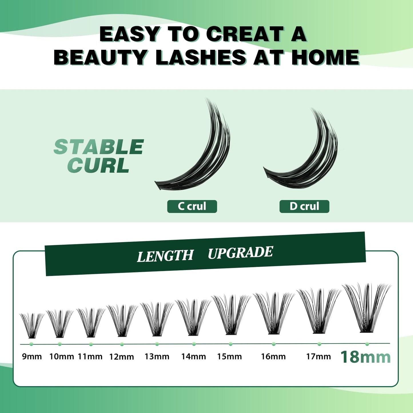 KEYYOU Lash Clusters 300pcs Individual Lashes, 40D 0.07D Curl 12mm DIY Eyelash Extension, Soft & Natural Volume Cluster Lashes with Large Tray Beauty and Personal Care KEYYOU