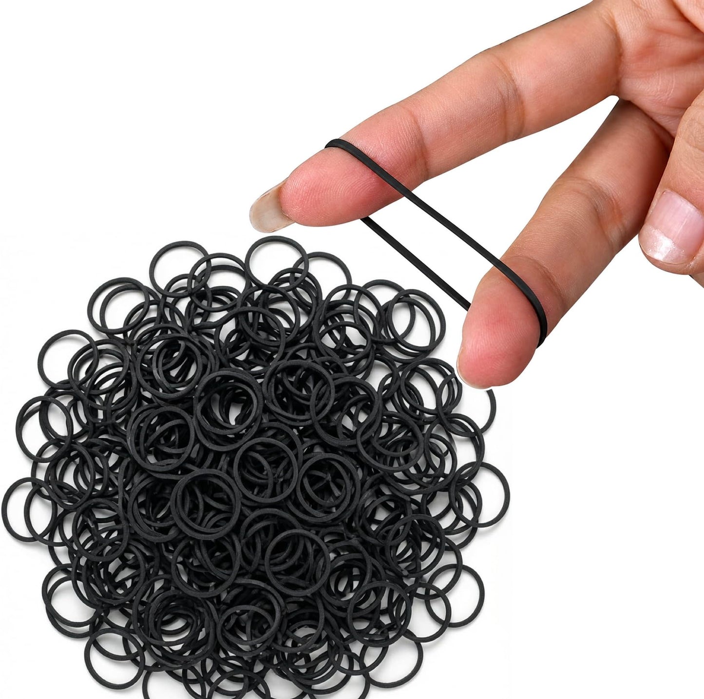 Cosy Companions 100x Black Rubber Bands For Hair, Small Elastic Hair Ties, Hair Bands No Damage, Tiny Hair Elastics, Hair Accessories For Braids Beauty and Personal Care Cosy Companions Default Title