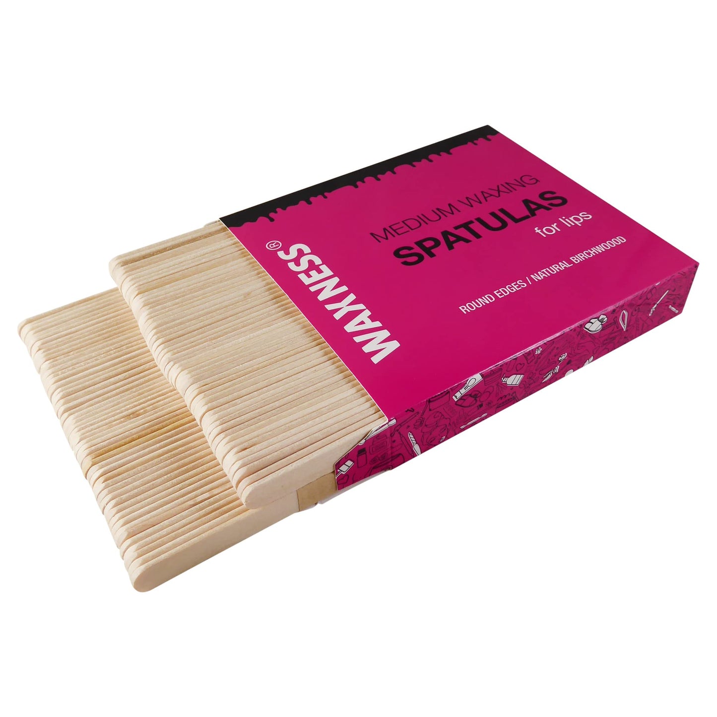 Waxness Medium Waxing Wooden Spatula Applicator for Lips 100 pcs Beauty and Personal Care Wax Necessities