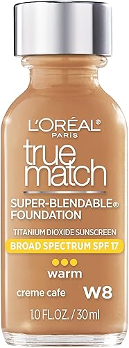 L’Oréal Paris Makeup True Match Super-Blendable Liquid Foundation, Crème Café W8, 1 Fl Oz,1 Count Beauty & Personal Care L'Oreal Paris