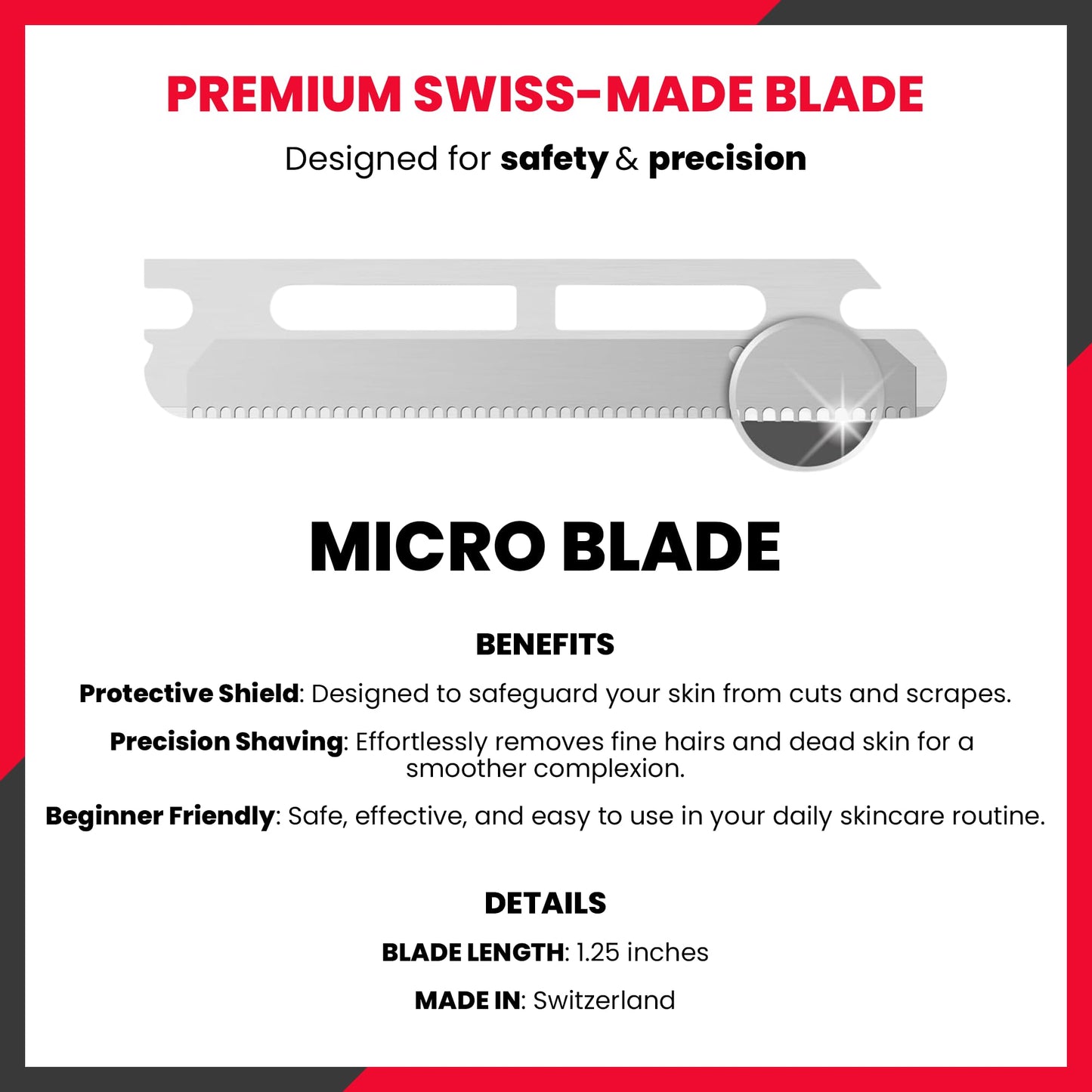 Jia Dermaplane Facial Metal Razor in Black Sapphire with 20 Swiss-Made Replacement Blades - Eyebrow Trimmer & Face Shaver for Women and Men, Peach Beauty and Personal Care jia Personal Care
