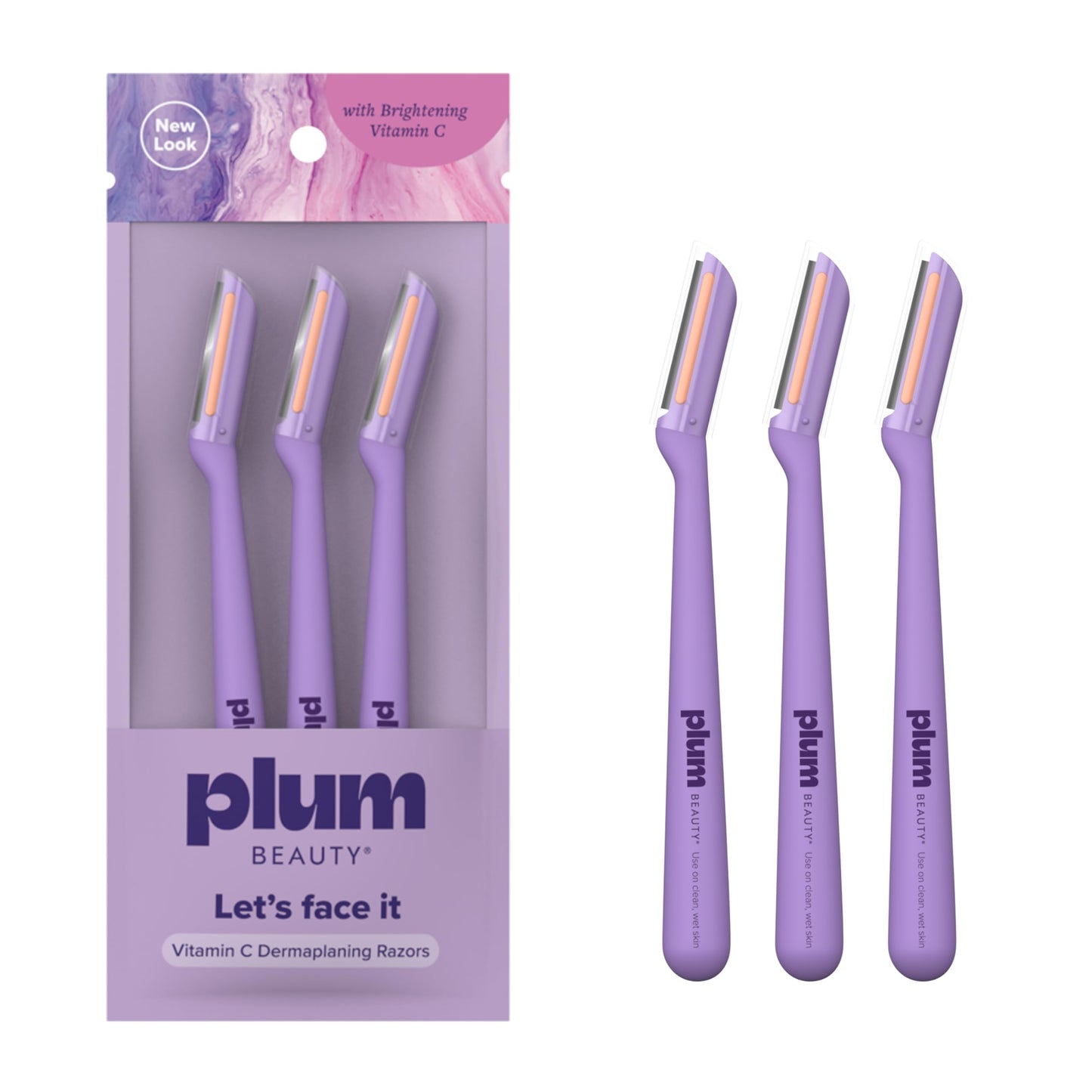 Plum Beauty Vitamin C Dermaplaning Razors (3-Pack)- Facial Razors for Women Beauty and Personal Care Plum Beauty